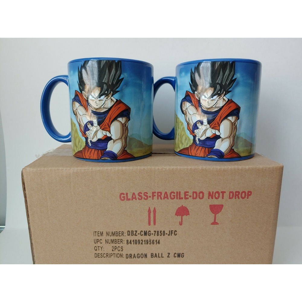 Dragon Ball Z Goku 3D coffee tea‎ cup mug pair NEW